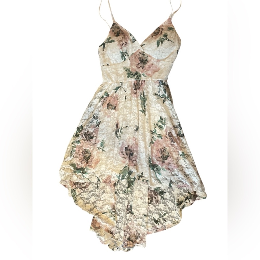 Lily Rose Lace Dress in White, Light Pink and Dark Green